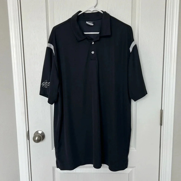 Nike Golf Men’s Polo DRI-FIT Short Sleeve Shirt Black White Size XXL - Picture 1 of 6